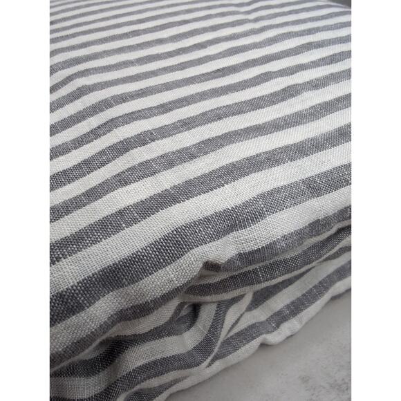 Quince European Linen Duvet Cover Set - Full/Queen Grey/White Stripe NWOT - Picture 4 of 6
